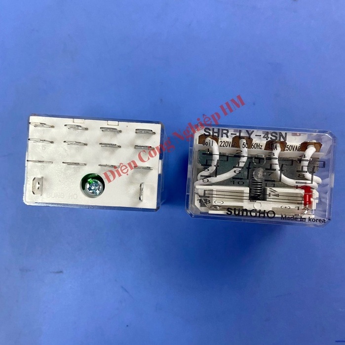 Relay Rơ le trung gian SUNGHO SHR-LY4SN - Chính Hãng 14 chân dẹt ngang to, có đèn