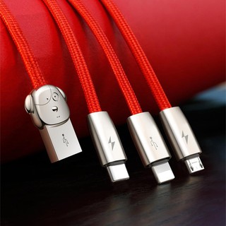 Dây cáp sạc USB 3 trong 1 cho iPhone + Type-C