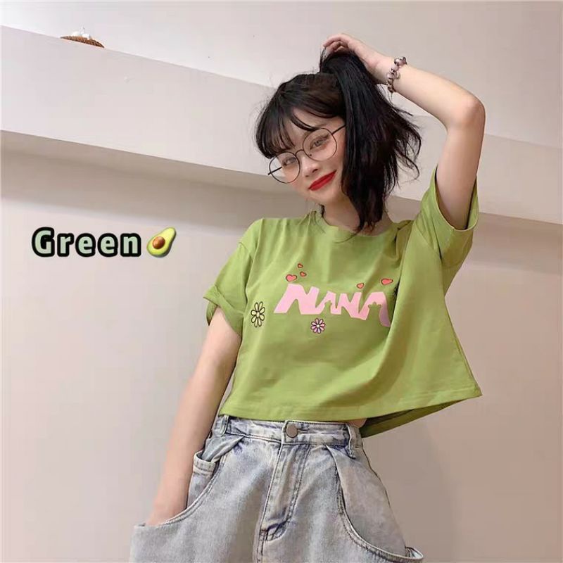 Áo croptop nữ tay lỡ , from rộng, freesize , thun cotton mềm mịn