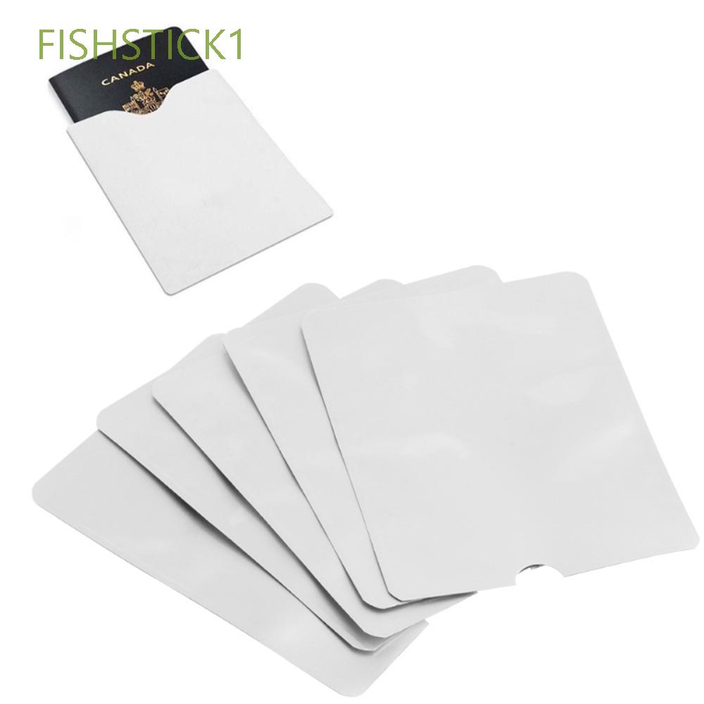 FISHSTICK1 5Pcs/Lot Card Protector Scratch-proof Pouch Sleeve Holder Anti Scan Theft Protection Passport Secure RFID Blocking Aluminum Foil Cover/Multicolor