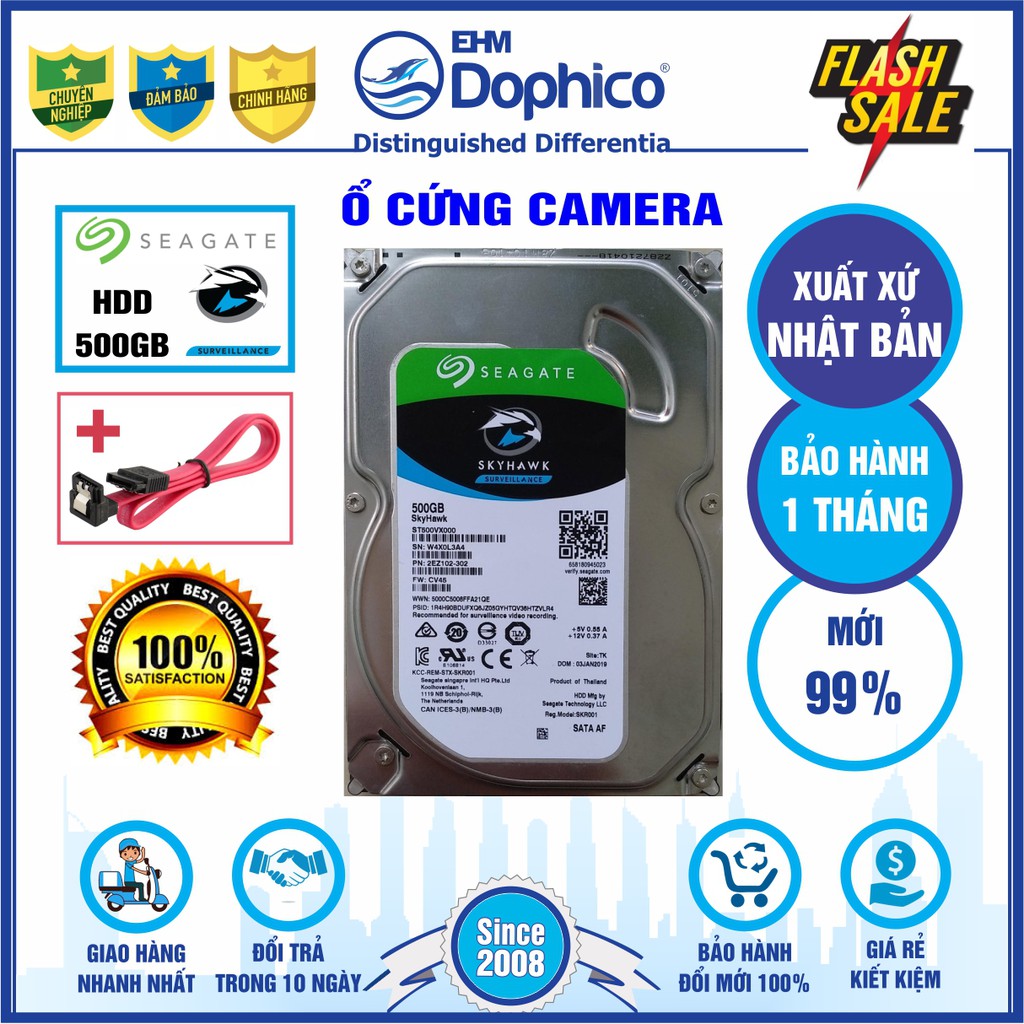 Ổ cứng Camera HDD 3.5” Seagate Skyhawk 500GB - Chính Hãng – Bảo hành 1 tháng 1 đổi 1 – Tháo máy đồng bộ mới 99% | BigBuy360 - bigbuy360.vn