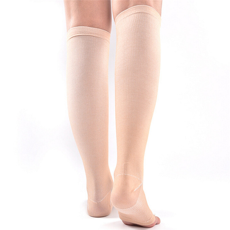 【dayday】Elastic Toeless Compression Socks Stockings Support Knee High Tip Open