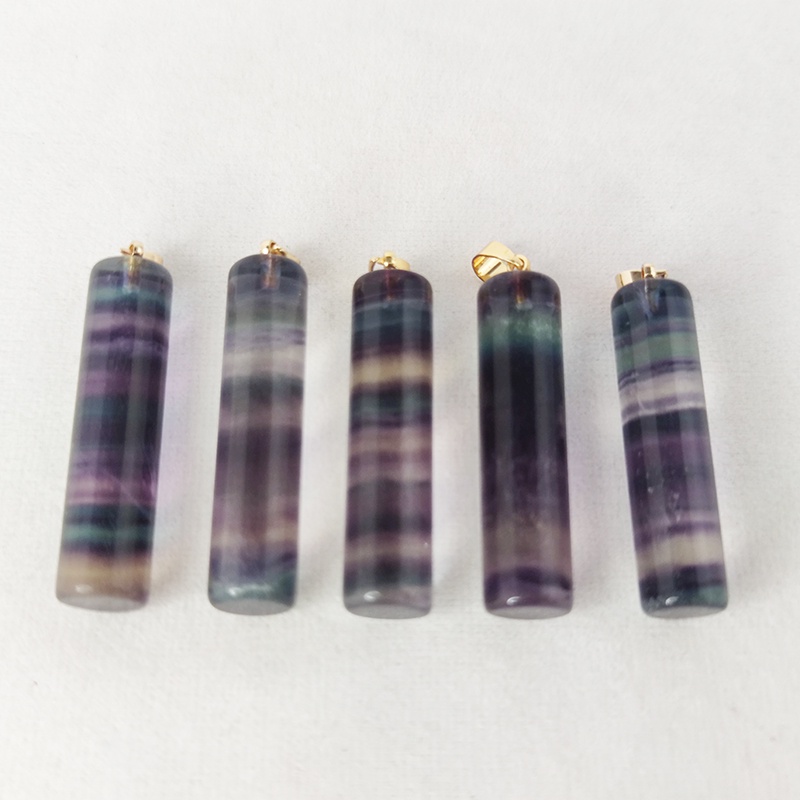 Vòng cổ Mặt Đá Fluorite Tự Nhiên Nhiều Màu Sắc Thời Trang