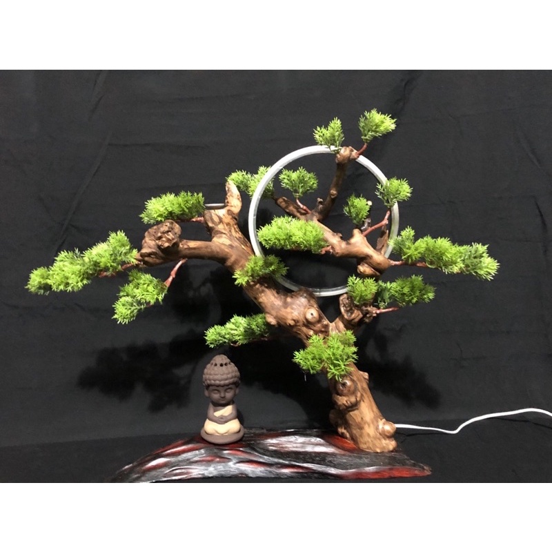 Ảnh thật-Cành tùng giả, cành thông làm cây trang trí,cụm lá tùng la hán làm cây bonsai,decor tiểu cảnh 2 mẫu