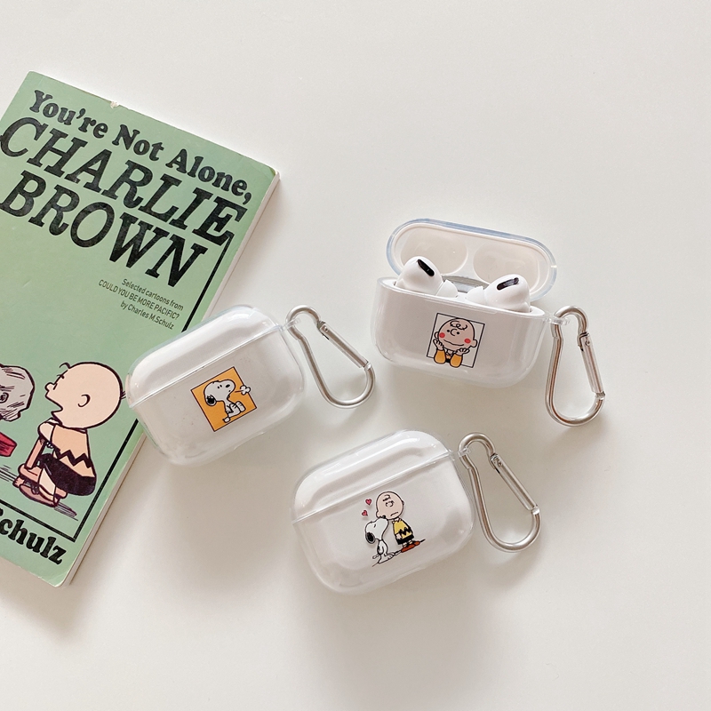 Ốp TPU dẻo trong suốt SUNTAIHO in hình gia đình Snoopy cho Apple Airpods Pro 3 Airpods 1/2