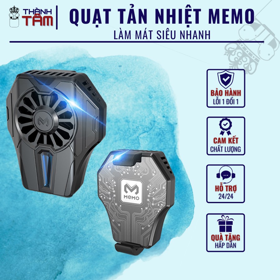 Quạt tản nhiệt MEMO Sò lạnh chuyên game chính hãng làm mát cực nhanh phục vụ GAMER PUBG, Call Of Duty, Free Fire
