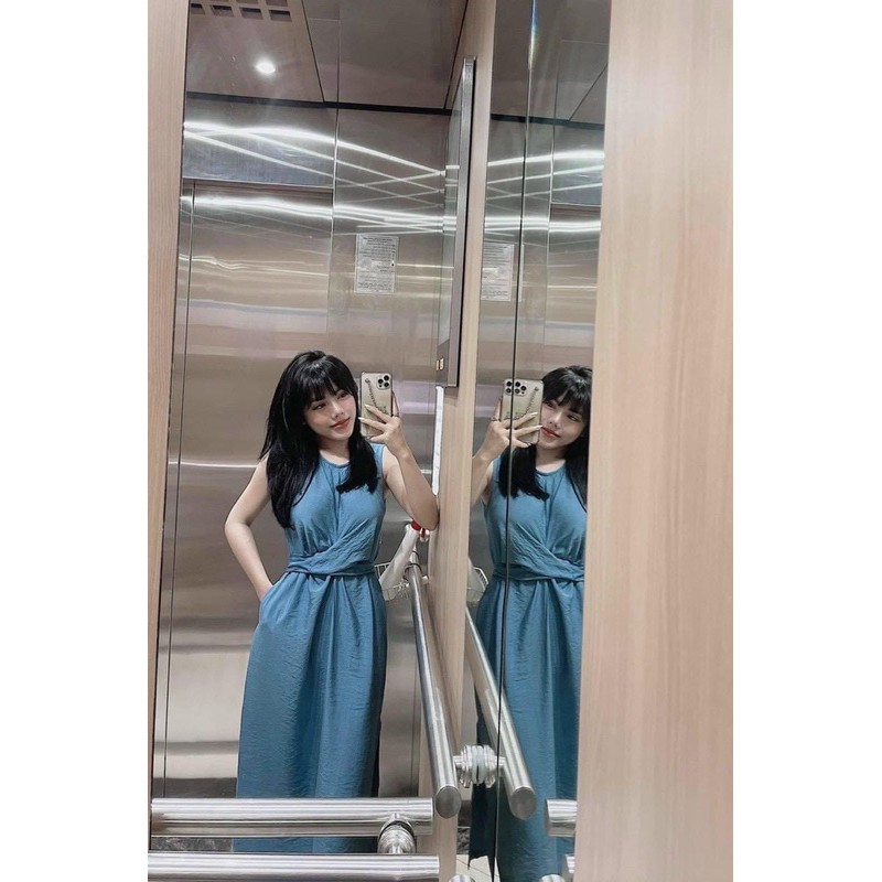 VÁY XANH SÁT NÁCH XOẮN BỤNG | BigBuy360 - bigbuy360.vn