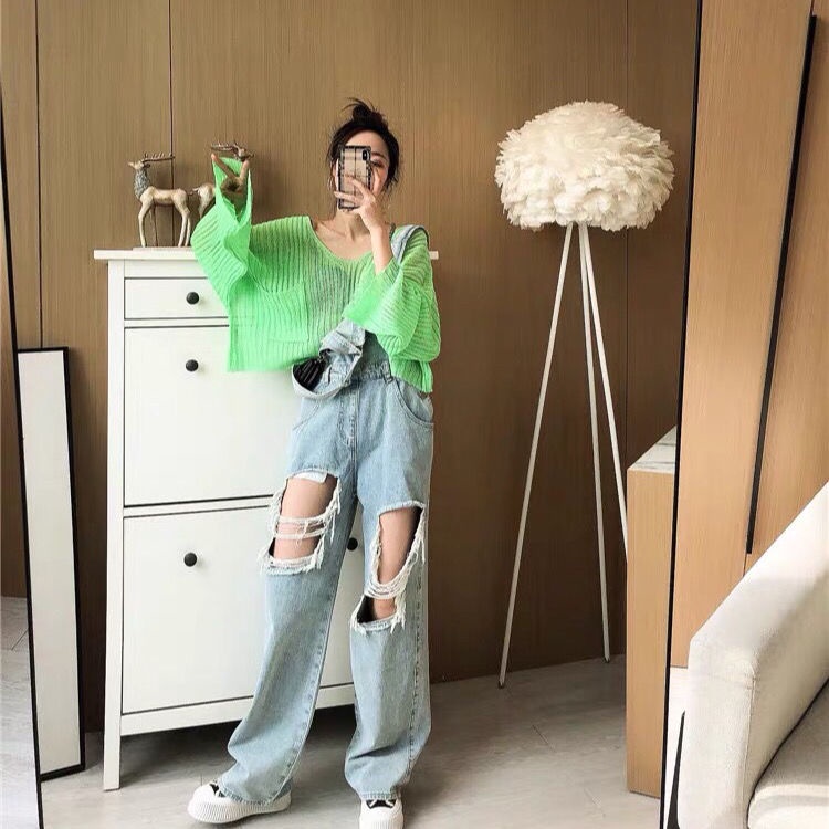 Jiashucheng Áo Sơ Mi Dệt Kim Tay Dài Cổ Chữ V Vải Lụa Lạnh Mỏng Chống Nắng Mùa Hè Phong Cách Mới Cho Nữ