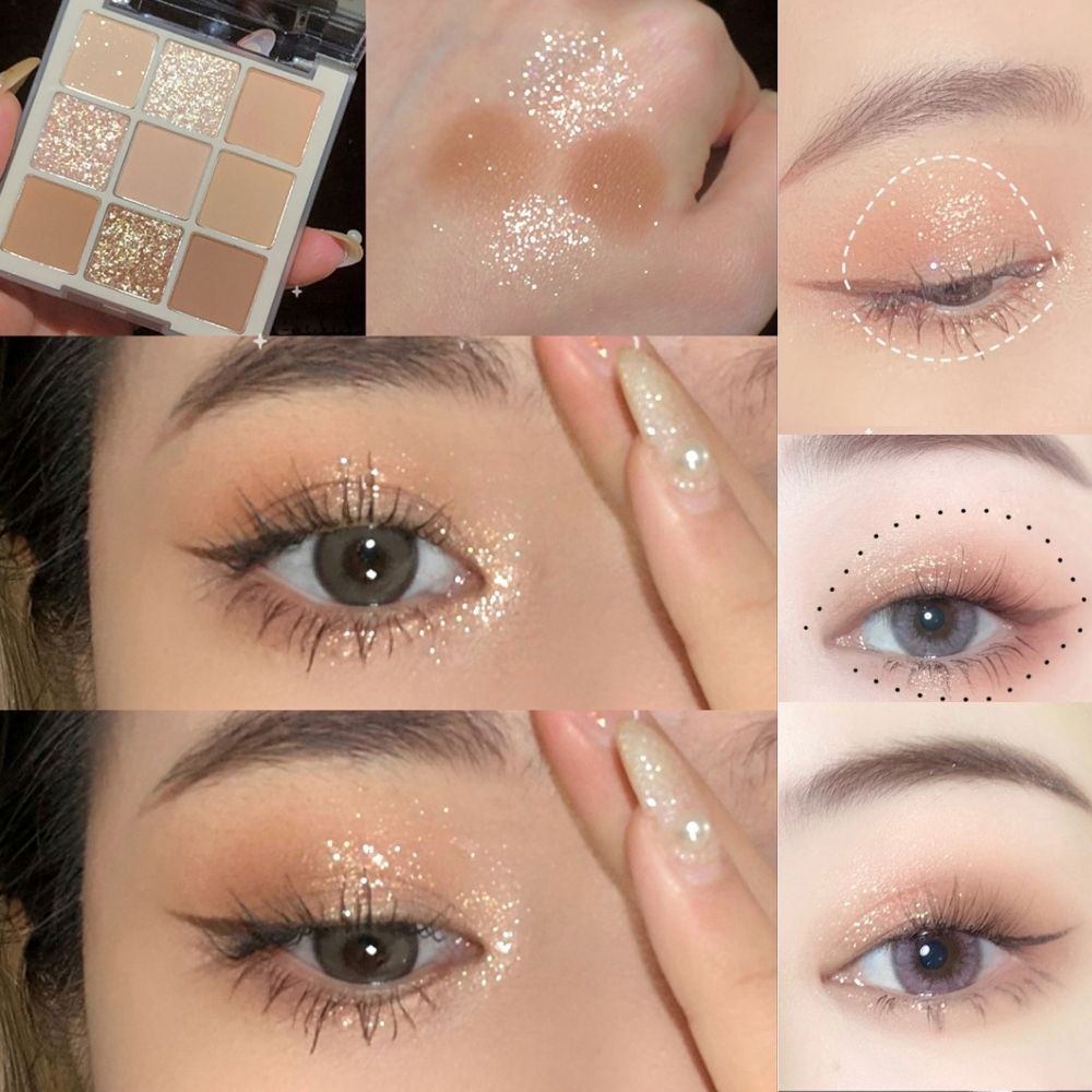 [Hàng mới về] Bảng Phấn Mắt 9 Màu Lì Và Màu Ánh Ngọc Trang Điểm Lâu Trôi | BigBuy360 - bigbuy360.vn