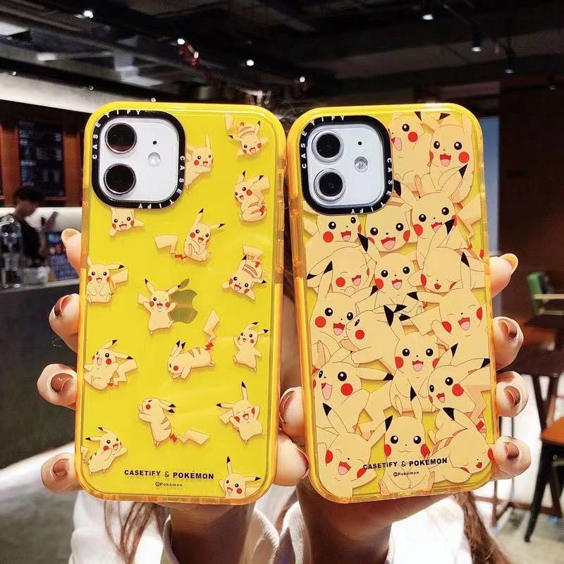 Ready Stock iPhone 12 11 Pro Max SE 2020 8 7 6s 6 Plus Phone Case Ins Fashion Cartoon Pikachu Casing Clear Floral Soft Anti-fall Cover