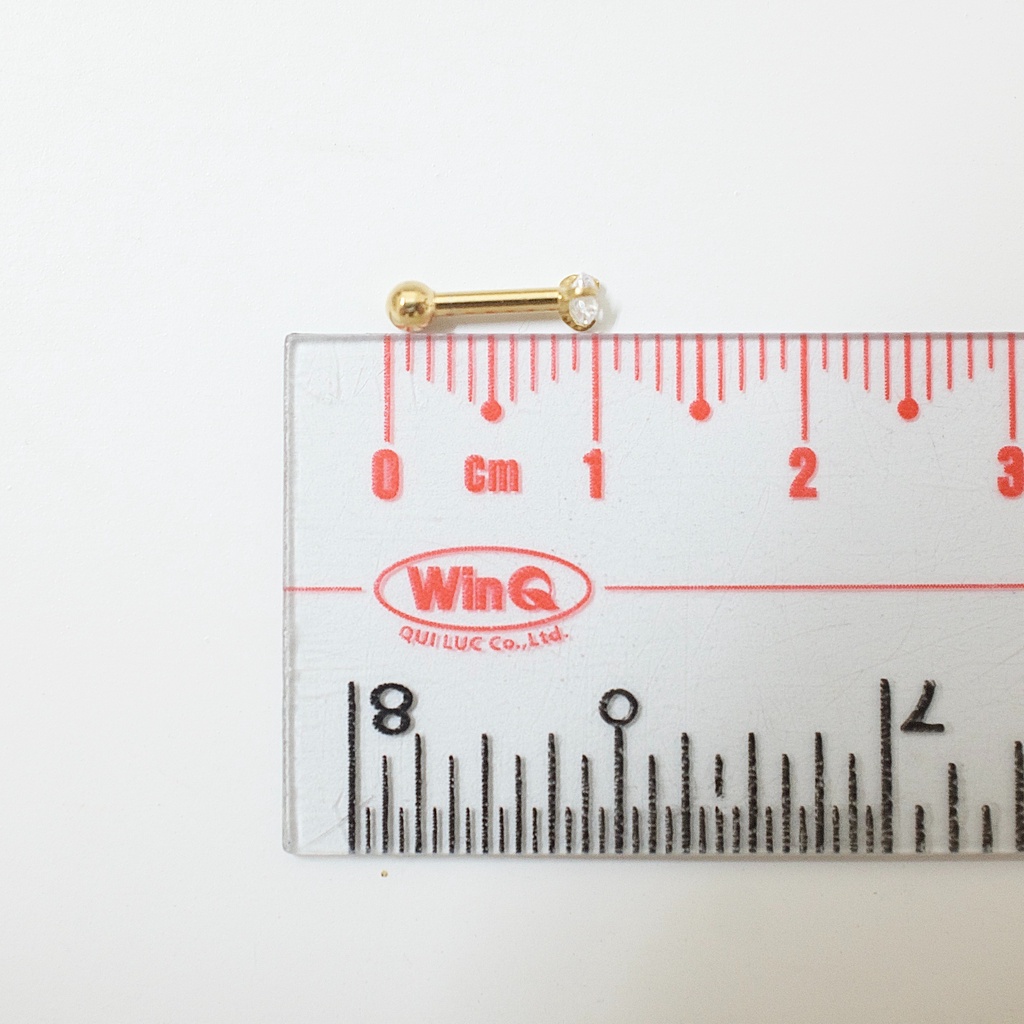 Khuyên Tai Màu Vàng Đá Tròn Unisex Đuôi Bi Không Gỉ Sét Không Ngứa Bông Tai Nam Julies Box 66