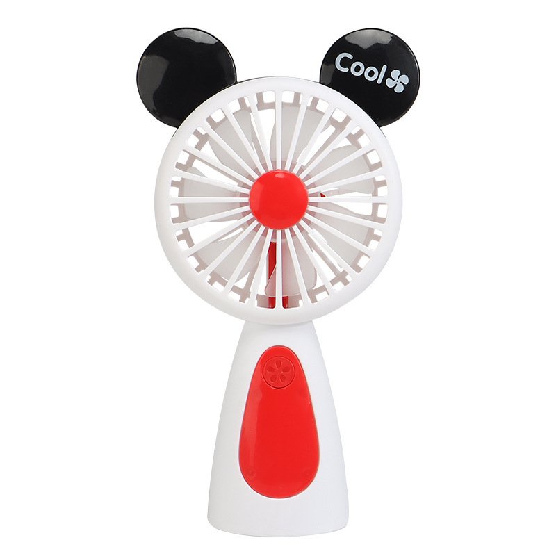 Quạt mini cầm tay tai chuột Mickey cực yêu, có đèn LED, sản phẩm không thể thiếu trong mùa hè