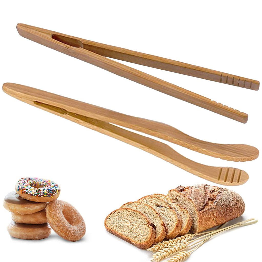 ELEGANT81 Bread Food Tongs Bacon Toast Clip Tea Tweezer Reusable Kitchen Muffin Cheese Bamboo Fruits Gripper