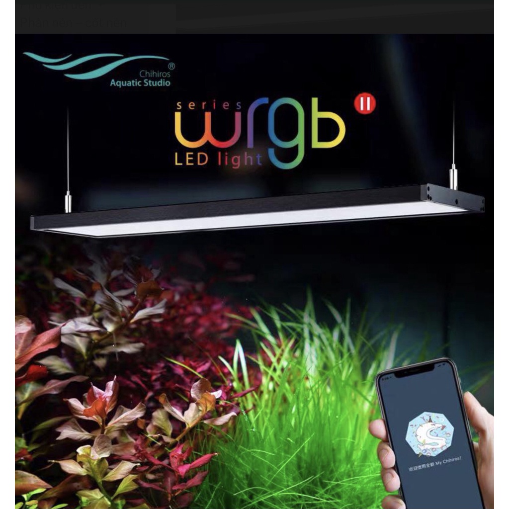 ĐÈN CHIHIROS WRGB 2 LED LIGHT KÍCH THƯỚC 45 - 60 - 90-120cm- KẾT NỐI APP ĐIỆN THOẠI - ÁNH SÁNG MÀU CHUYÊN DÙNG CHO HỒ CÁ