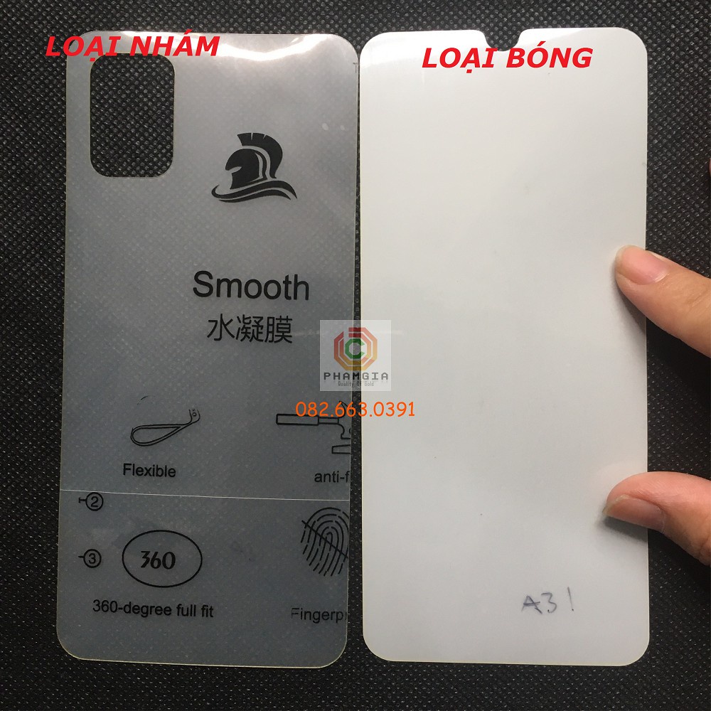 Dán PPF bóng, nhám cho Samsung Galaxy A31 màn hình, mặt lưng, full lưng viền siêu bảo vệ