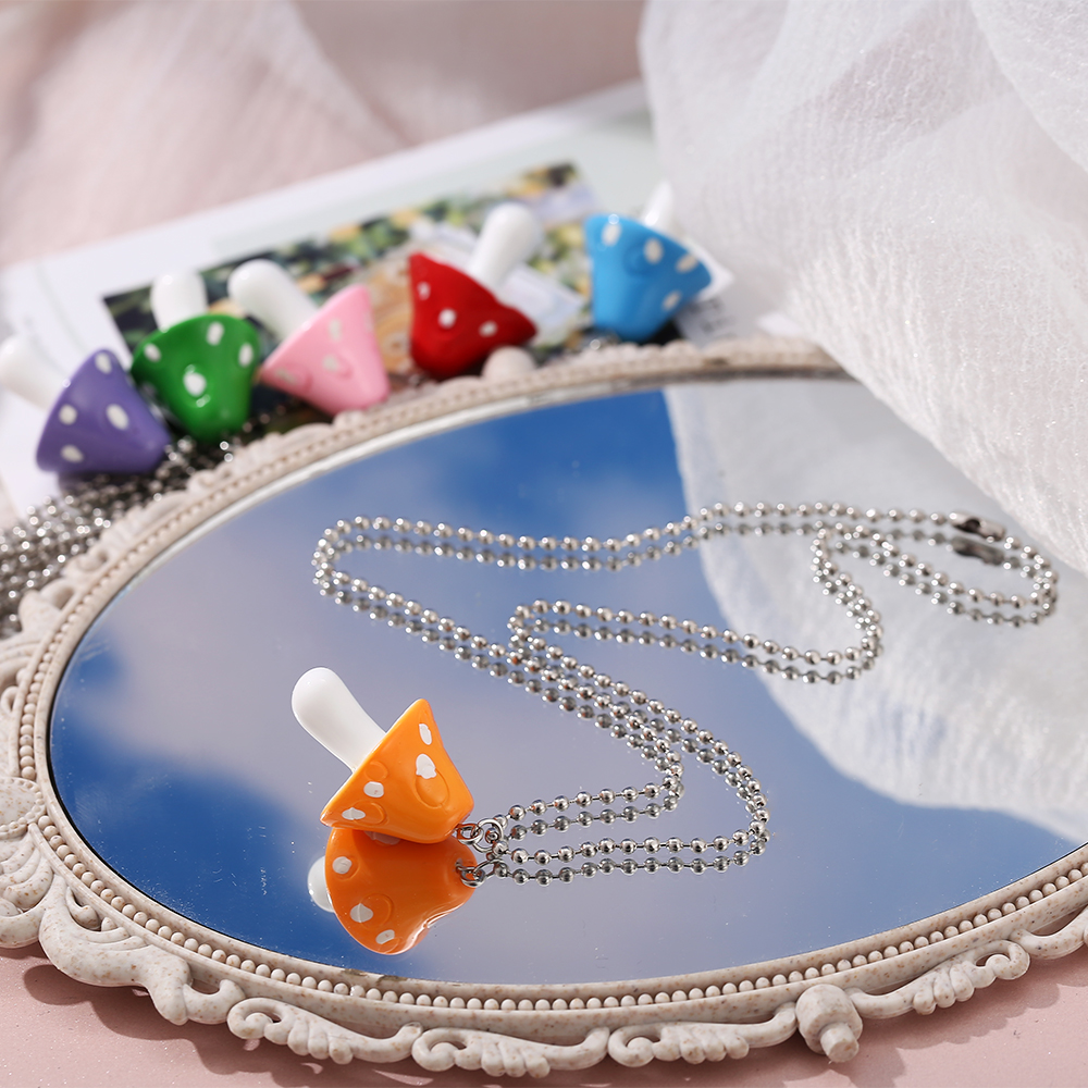 vòng cổ Mặt Hình Nấm Nhiều Màu Thời Trang Cho Nữ