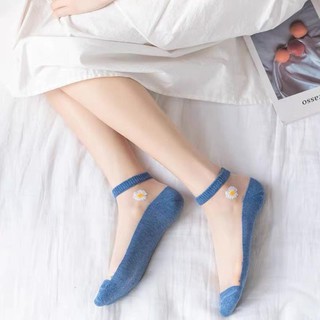 Tất nữ/ vớ nữ lưới mỏng hoa cúc dễ thương