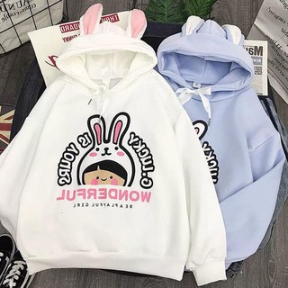 Áo Hoodie Tai Thỏ Dài Cá Tính kiểu dáng thời trang