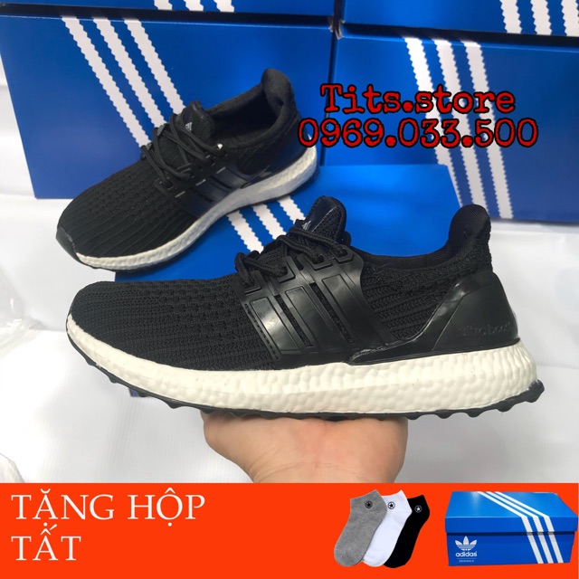 [TẶNG TẤT+HỘP] GIÀY THỂ THAO ULTRA BOOST 4.0 ĐEN TRẮNG NAM NỮ