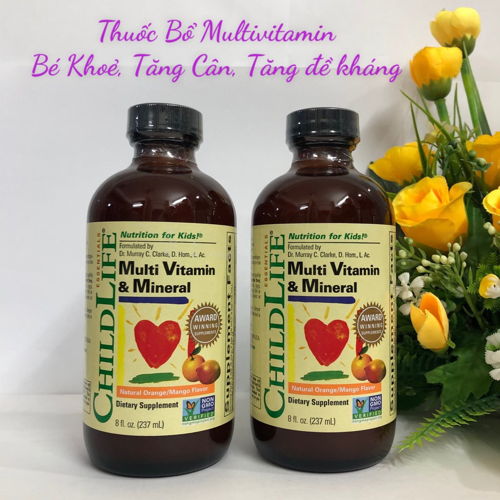 ❤️ [Date 6/2022] Mẫu Mới Siro Childlife Multi Mineral 237ml Mỹ [Ship Air, Bill đầy đủ]