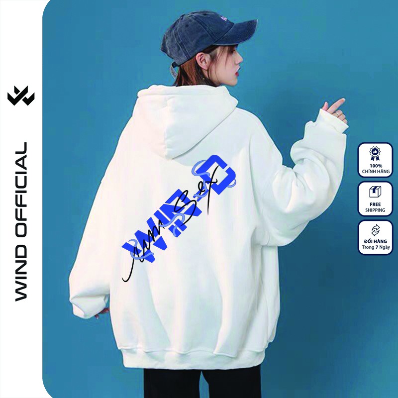 Áo hoodie form rộng WIND unisex nỉ bông HD24 thời trang nam nữ oversize ulzzang | BigBuy360 - bigbuy360.vn