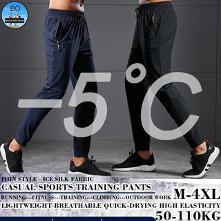 Quần chạy bộ Chất Liệu Lụa Lạnh Mỏng Thoáng Khí Nhanh Khô Có Size Lớn Dành Cho Nam Giới