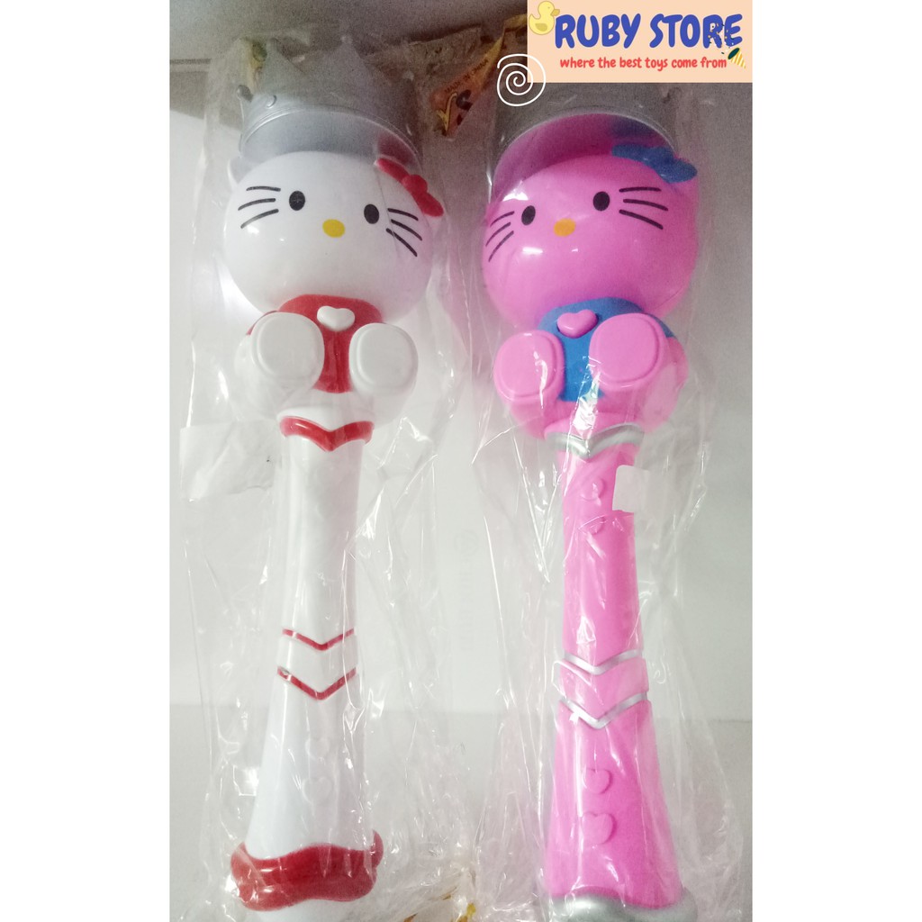 CÂY CỔ VŨ HELLO KITTY ĐỘI VƯƠNG MIỆN, CÓ ĐÈN LED 3D, NHẠC SÔI ĐỘNG (Dùng pin)