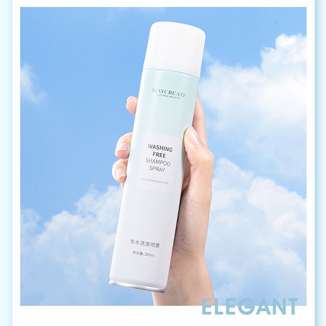 Dầu Gội Khô Maycreate Washing Free Shampoo 200ml - Giúp Sạch Tóc, Phồng Chân Tóc, Hương Thơm Dễ