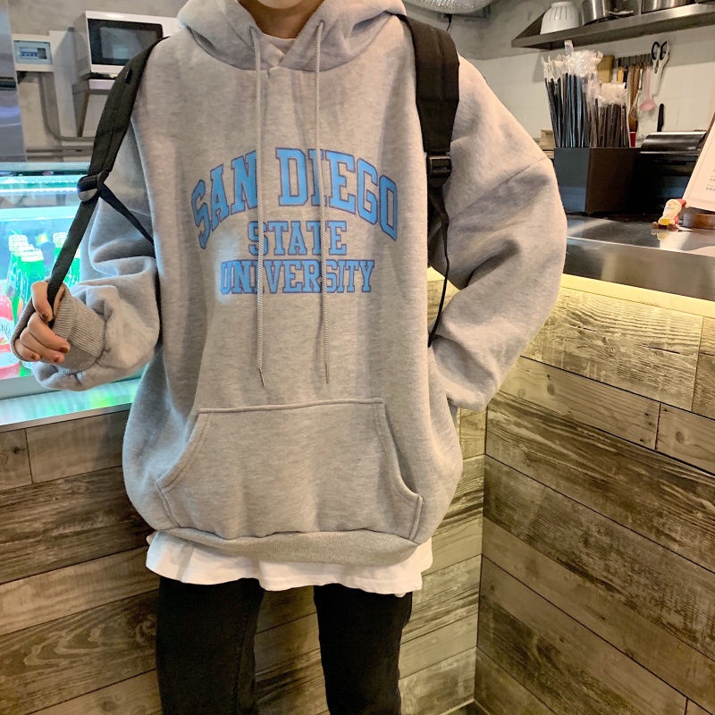 Áo hoodie in họa tiết chữ tiếng Anh phong Hàn Quốc năng động trẻ trung dành cho nữ