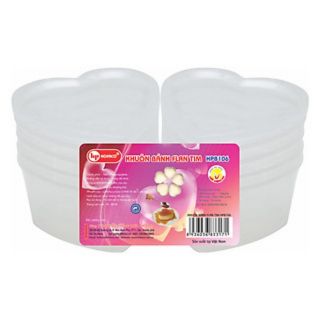 Sét 10 khuôn  Flan  tim Hofaco  HPB 106