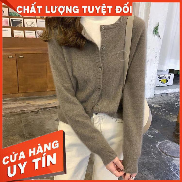 HÀNG CAO CẤP -  (ORDER) Áo cardigan len mềm mịn  cài khuy cổ tròn form thụng basic đơn giản vintage công sở Hàn Quốc  - 