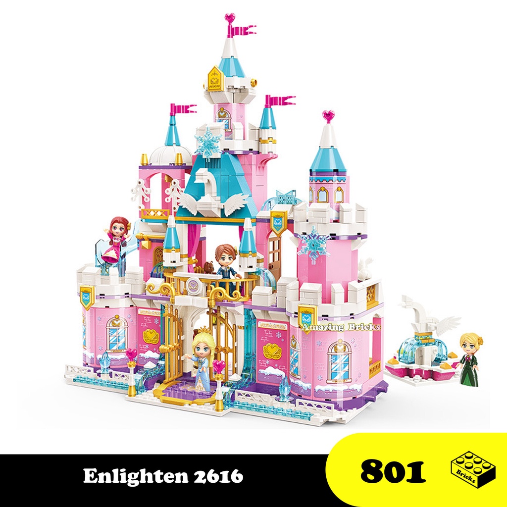 Đồ chơi Lắp ráp Lâu đài Công chúa tuyết Elsa, Enlighten 2616 Xếp hình thông minh, Mô hình đồ chơi bé gái, Quà tặng sinh