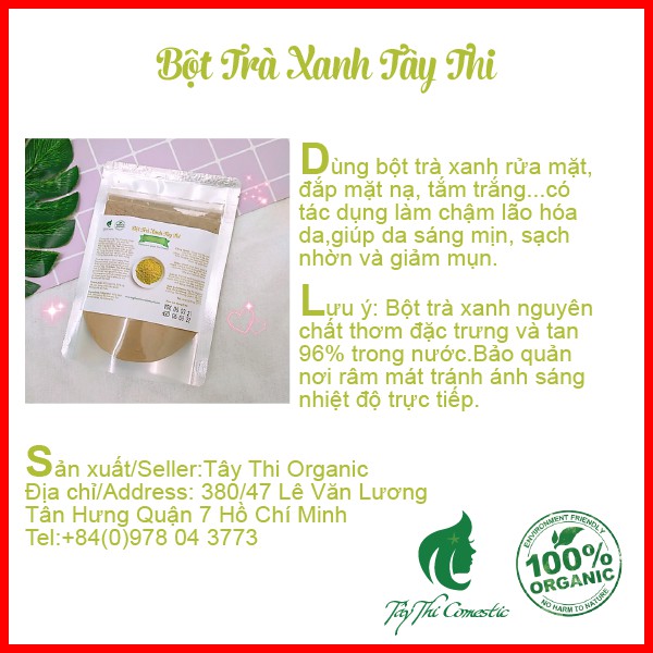 Bột Trà Xanh Nguyên Chất 100g