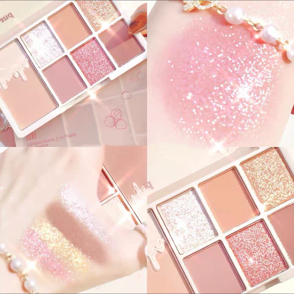 Bảng phấn mắt hạt dẻ 7 màu XIXI kiêm bắt sáng phấn má tạo khối nhũ kira Soft Glow Seven-color Eyeshadow Palette XIXI27 | BigBuy360 - bigbuy360.vn