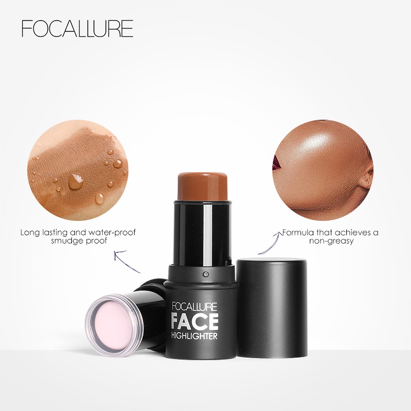 【READY STOCK】FOCALLURE Focallure Face Highlighter&Bronzer Stick Shimmer Powder Creamy Waterproof Concealer Glitter face contour face highlighter pen