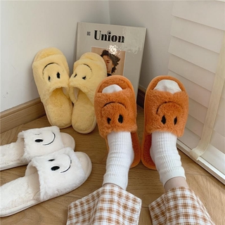 Shireton Shireton | Dép Cotton Đi Trong Nhà Chống Trượt Họa Tiết Mặt Cười Hoạt Hình Dễ Thương