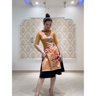 Áo Dài Cách Tân , Họa Tiết Hoa Văn Thanh Lịch Trẻ Trung Thời Trang Nữ - Winchois