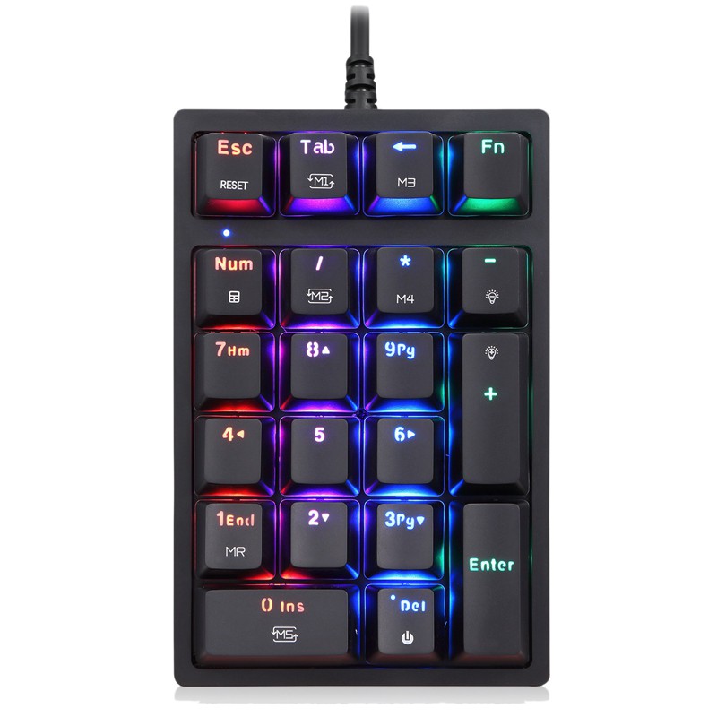 Bàn Phím Cơ Gaming Motospeed K24 21 Phím Có Đèn Led Nền Rgb 7 Phím