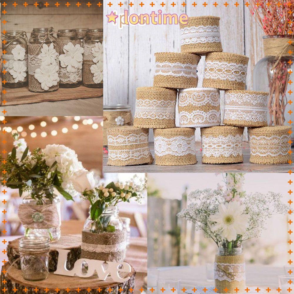 Cuộn ruy băng bằng vải bố dùng cho trang trí tiệc DIY dài 2M