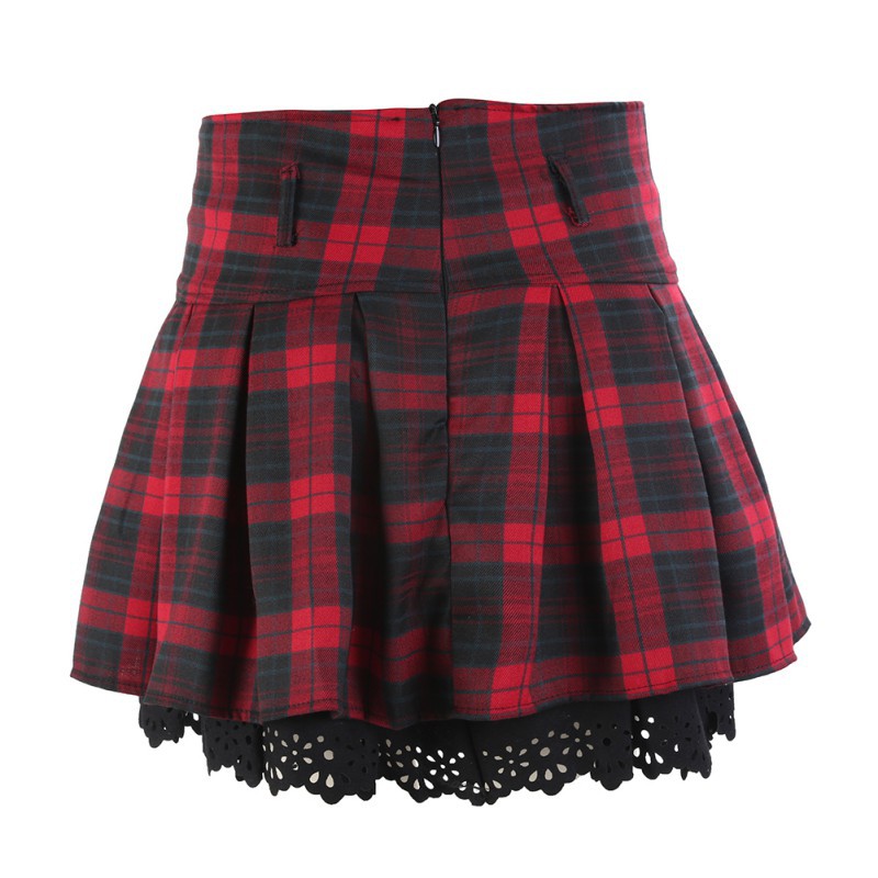 Chân váy ngắn xếp ly họa tiết sọc ca rô trẻ trung thời trang dành cho nữ | BigBuy360 - bigbuy360.vn