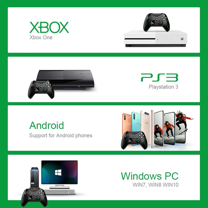 PS3,PS4 Tay cầm chơi game không dây 2.4G cho Xbox One / PS3 /PS4/ Smart Phone / PC / Android phone / Windows PC 7/8/10