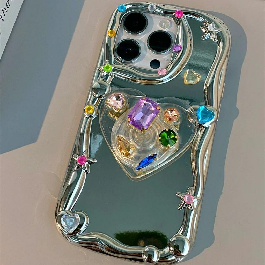 Ốp Điện Thoại Mềm Tráng Gương Hình Trái Tim Cho iphone 15 15 promax 13 promax 12 pro max 11 pro max xs max 14promax x / xs