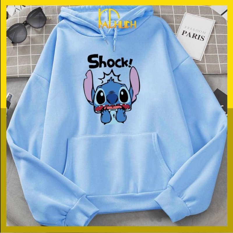 Áo hoodie stitch shock nam nữ nhiều màu vải nỉ