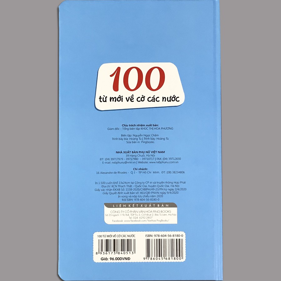 Sách - 100 Từ Mới Về Cờ Các Nước (0-3 tuổi)