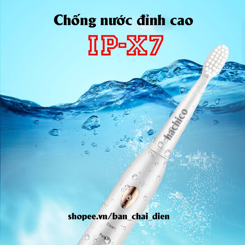 Bàn chải đánh răng điện tự động Sonic X1 với lông chải Dupont nhập khẩu Đức mềm mịn - Hachico