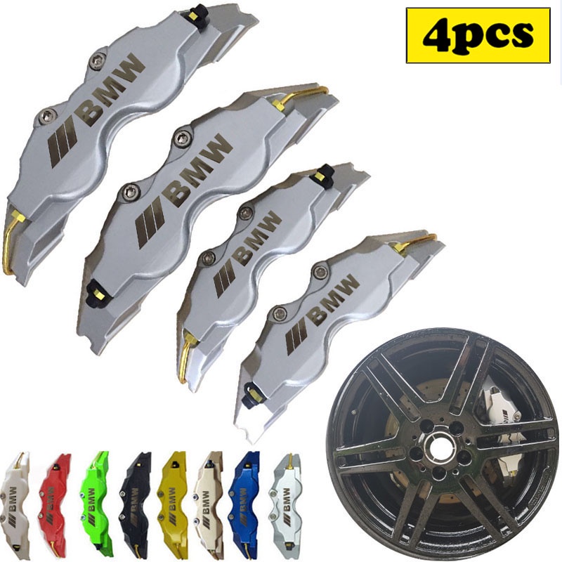 Bộ 4 Ốp Nhựa ABS Viền Đĩa Phanh Xe Hơi Với Kim Loại/ BMW