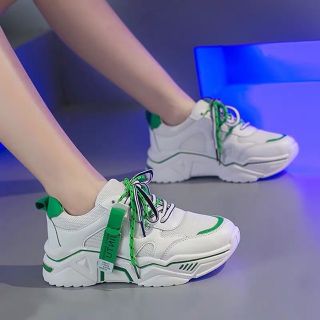 Giầy Thể Thao Sneaker nữ phối kẻ hit hot độn đế