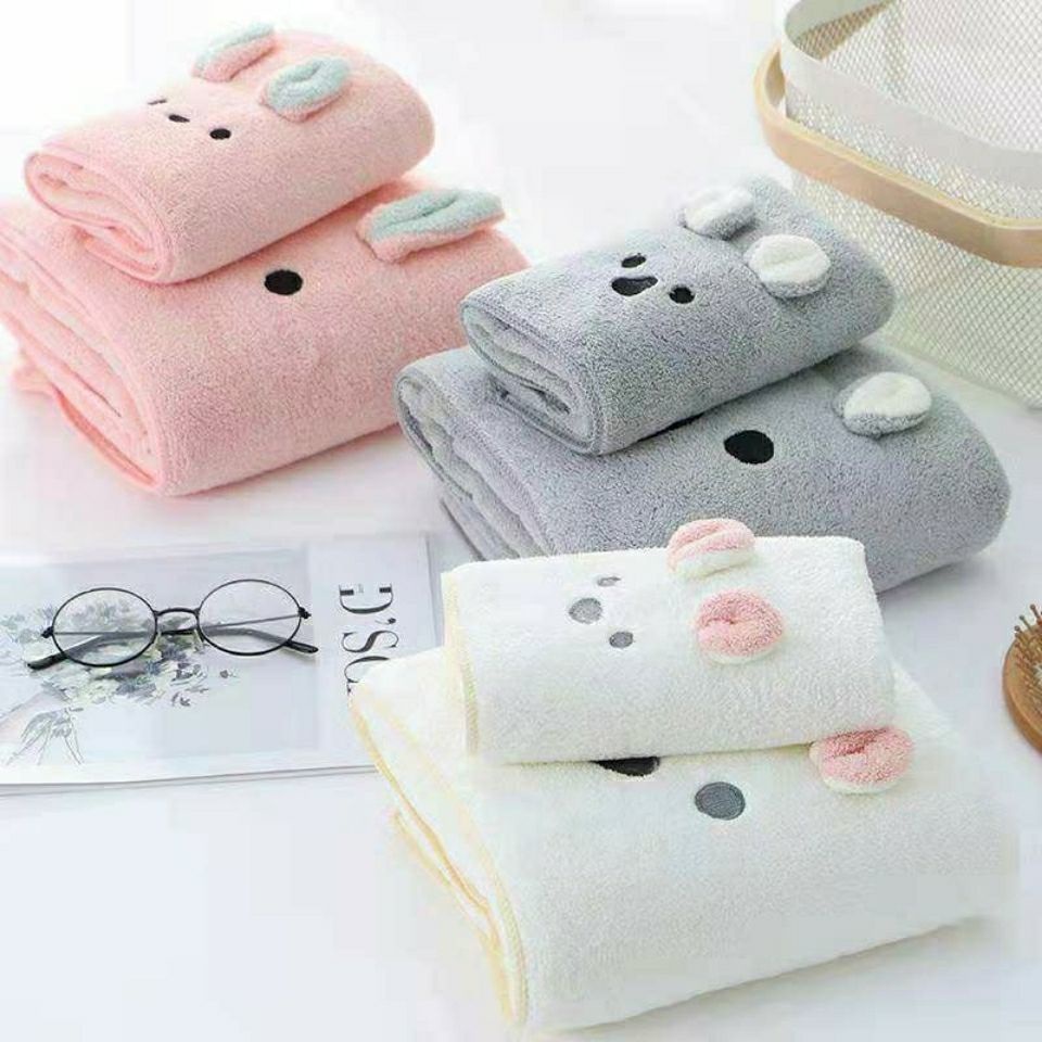 Khăn Tắm Cotton Dày Dặn Siêu Lớn Thấm Hút Tốt Kiểu Hàn Quốc Dễ Thương Cho Nam Và Nữ