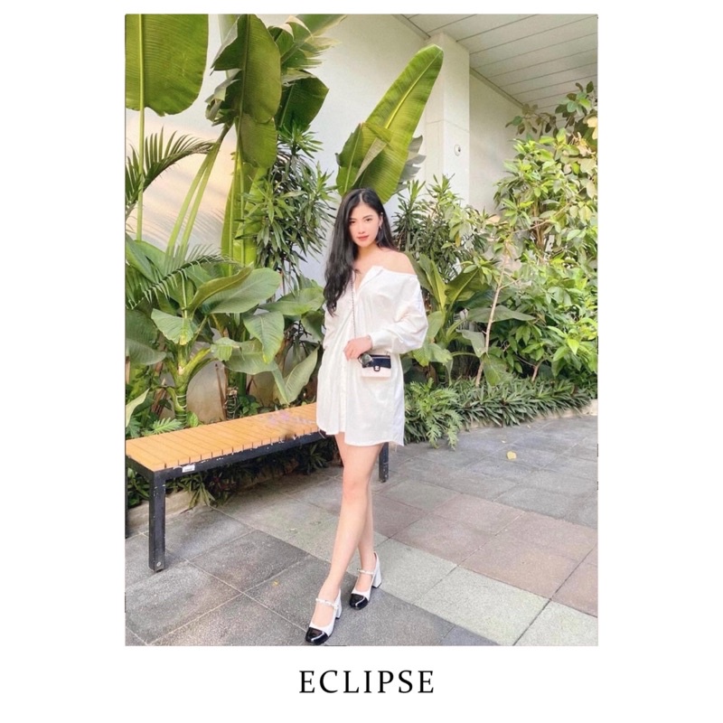 Áo Sơ Mi Trễ Vai Quai Xích Eclipse Clothing Sơ Mi Mát Mẻ Thiết Kế 2 Dây Xích Nhỏ Xinh Đáng