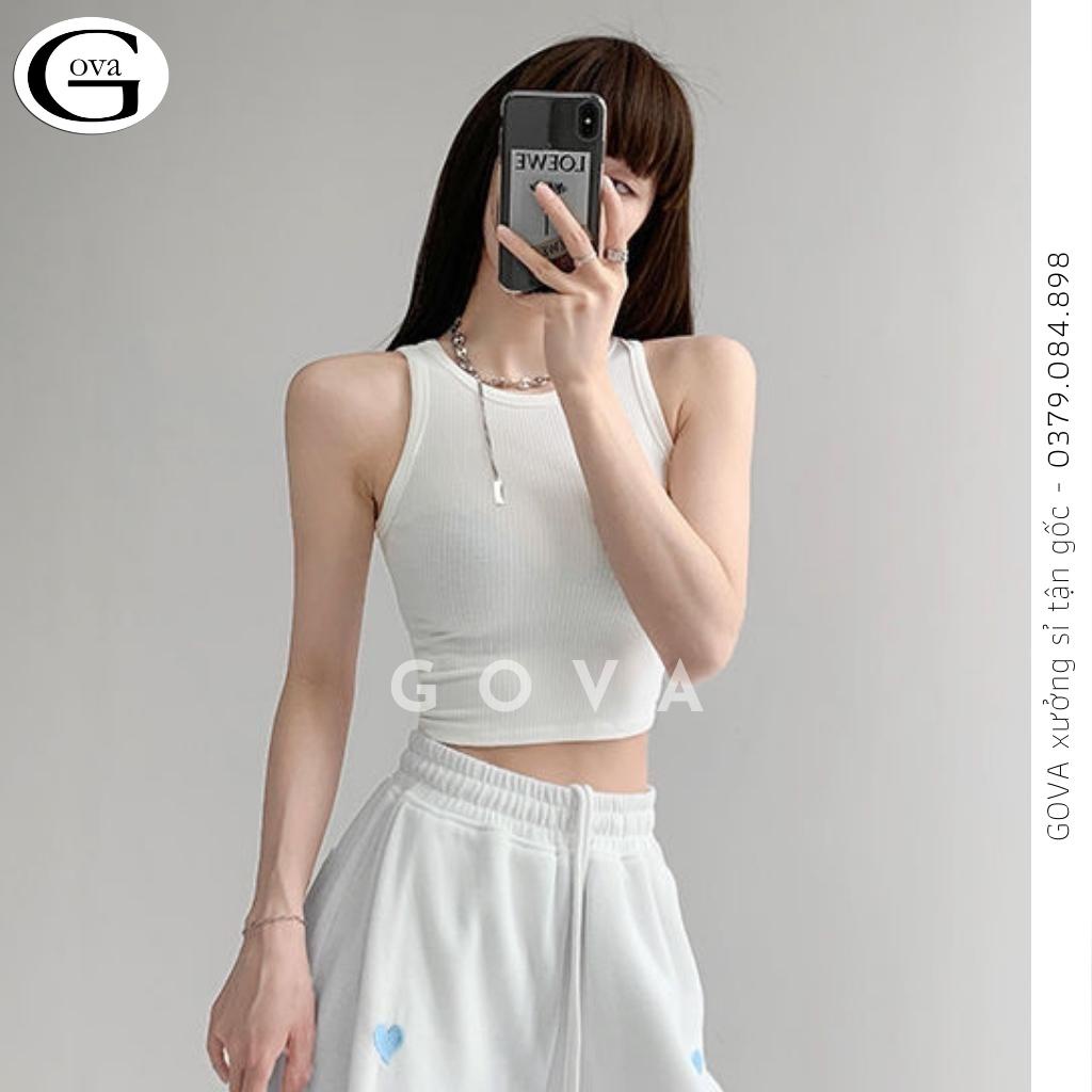 Áo Croptop Ba Lỗ Nữ Sát Nách Cổ Tròn, Áo kiểu 3 Lỗ Không Tay Chất Dẹp Quyến Rũ Nữ GOVA